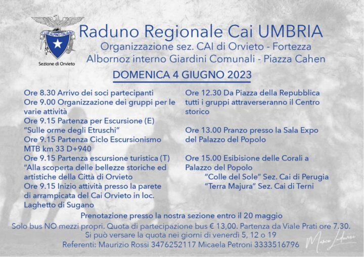 Locandina Raduno Regionale Orvieto 4 giugno 2023